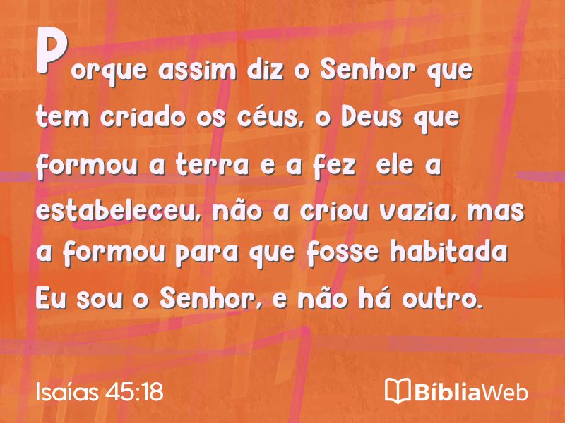 Isaías 45:18 em imagem para compartilhar