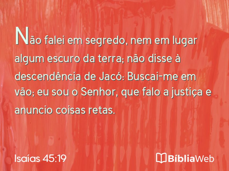 Isaías 45:19 em imagem para compartilhar