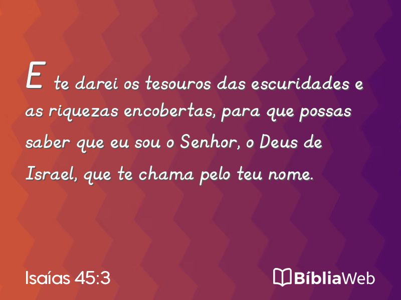 Isaías 45:3 em imagem para compartilhar