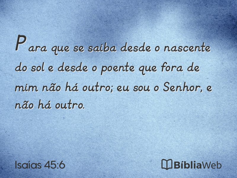 Isaías 45:6 em imagem para compartilhar