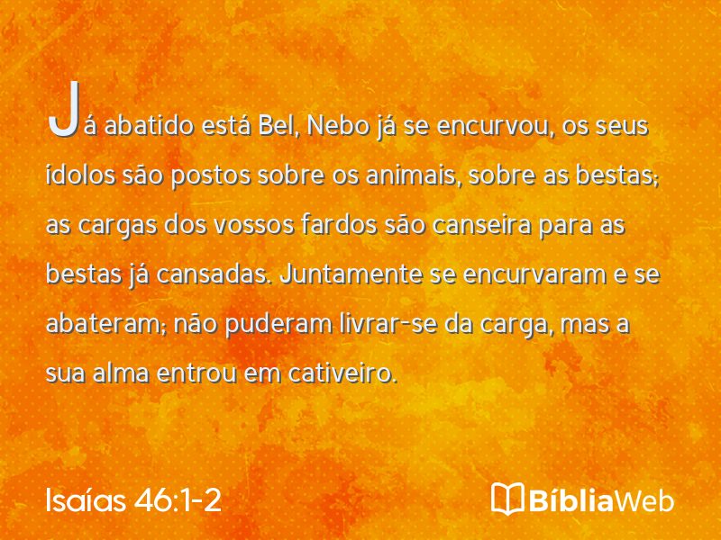 Isaías 46:1-2 em imagem para compartilhar