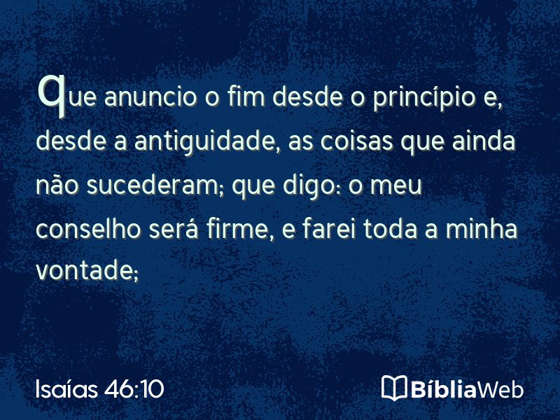 Isaías 46:10 em imagem para compartilhar