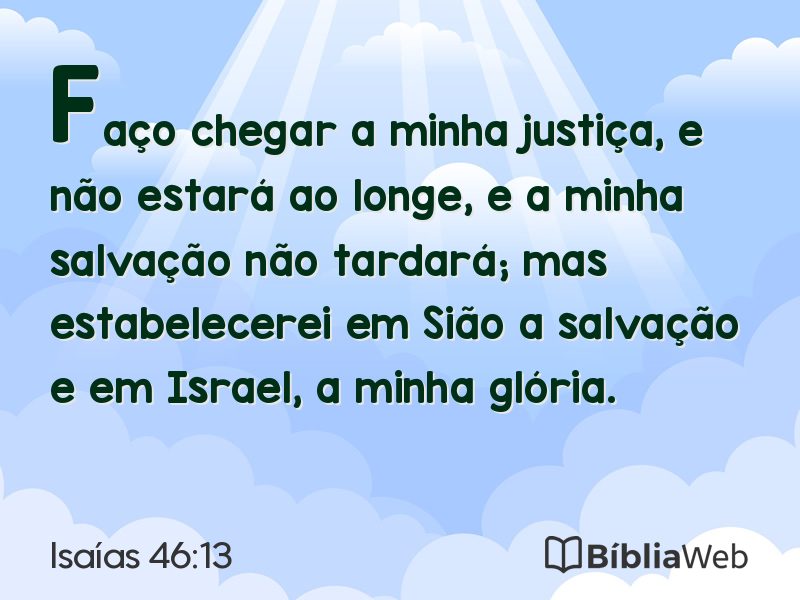 Isaías 46:13 em imagem para compartilhar