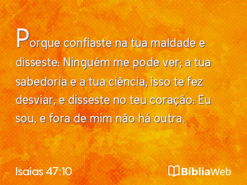 Isaías 47:10 em imagem para compartilhar