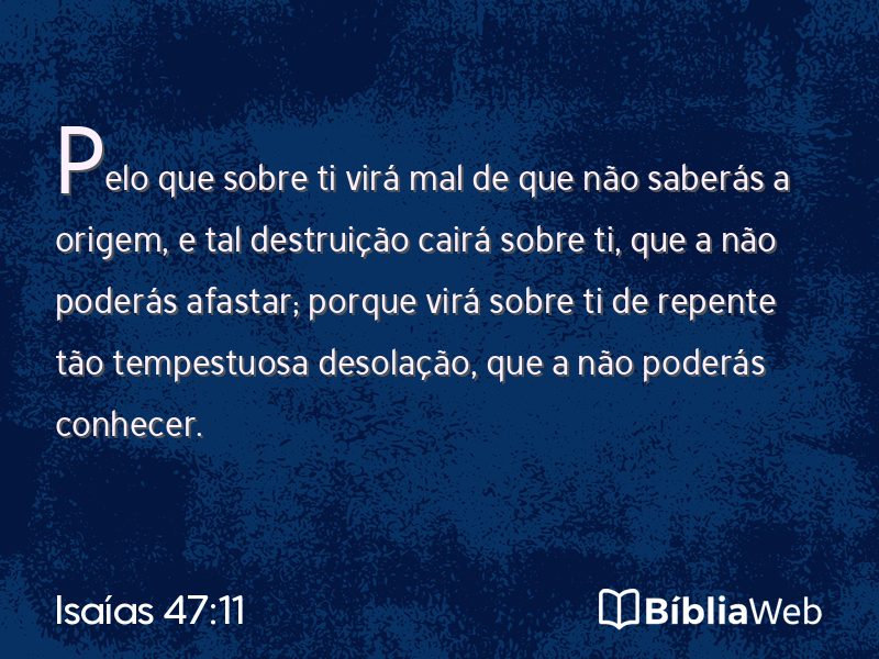 Isaías 47:11 em imagem para compartilhar