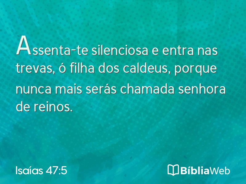 Isaías 47:5 em imagem para compartilhar