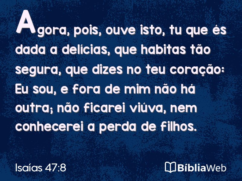 Isaías 47:8 em imagem para compartilhar