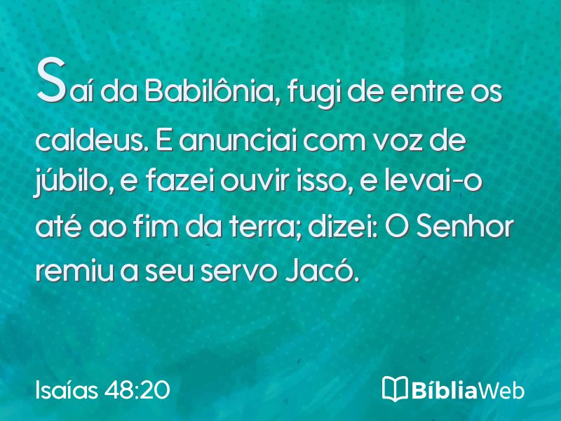 Isaías 48:20 em imagem para compartilhar