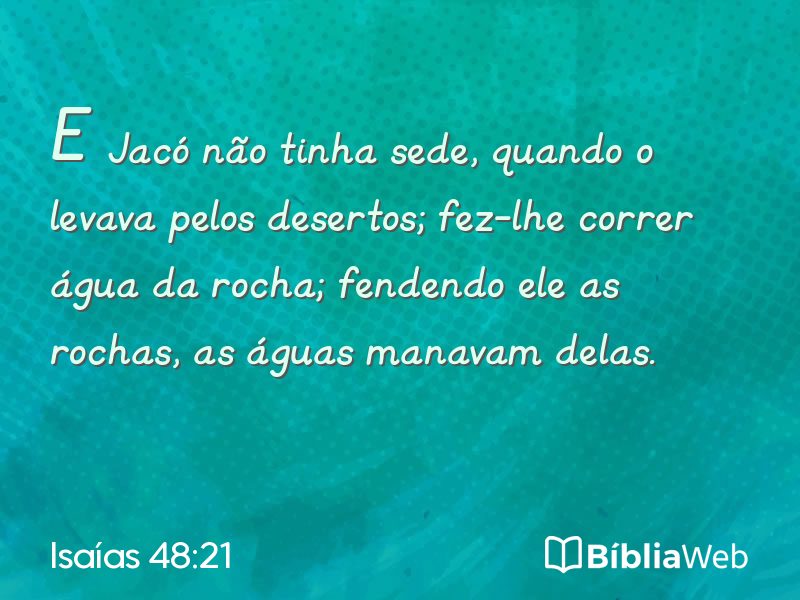 Isaías 48:21 em imagem para compartilhar