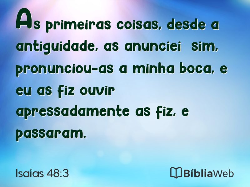 Isaías 48:3 em imagem para compartilhar