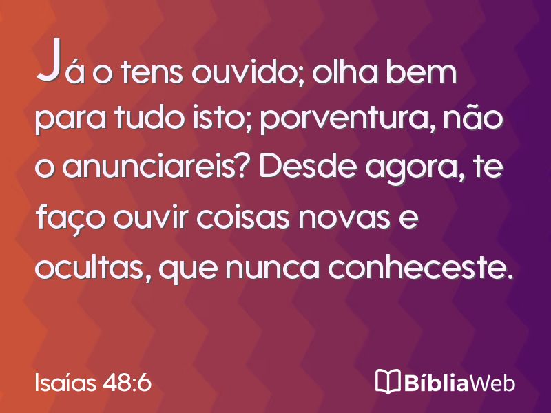 Isaías 48:6 em imagem para compartilhar