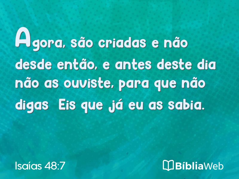 Isaías 48:7 em imagem para compartilhar