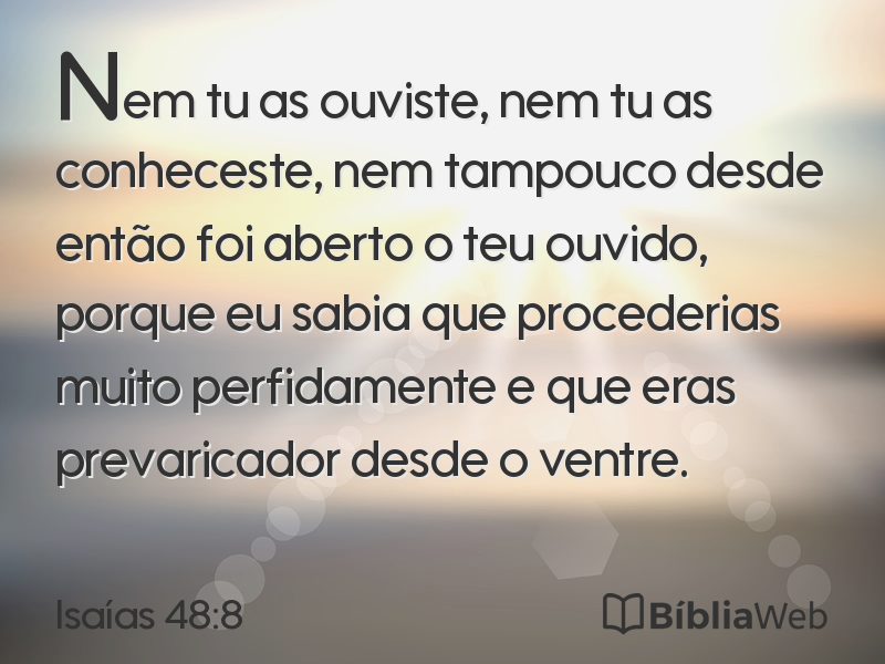 Isaías 48:8 em imagem para compartilhar