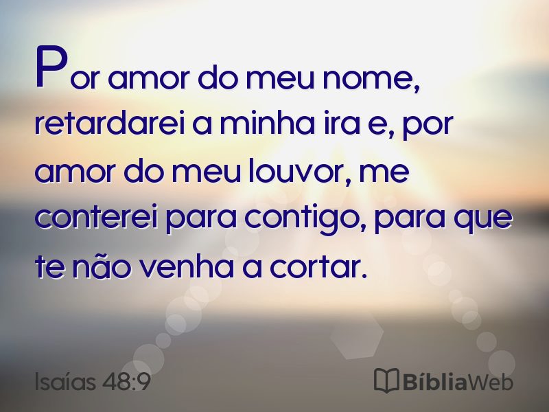 Isaías 48:9 em imagem para compartilhar