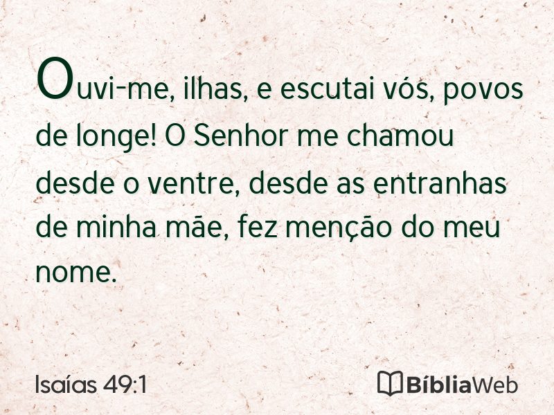 Isaías 49:1 em imagem para compartilhar