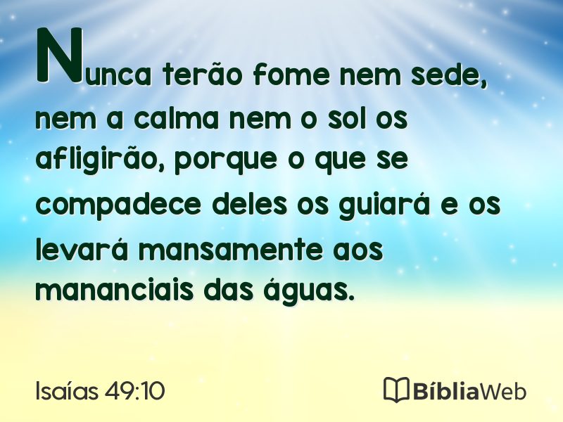 Isaías 49:10 em imagem para compartilhar