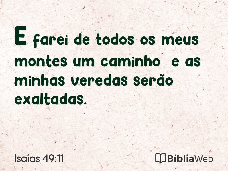 Isaías 49:11 em imagem para compartilhar