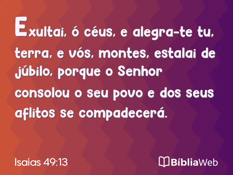 Isaías 49:13 em imagem para compartilhar