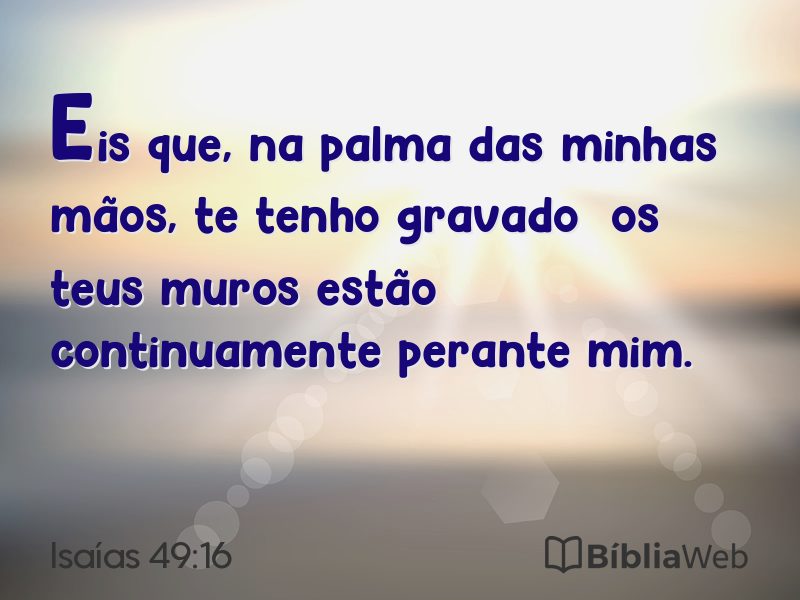 Isaías 49:16 em imagem para compartilhar