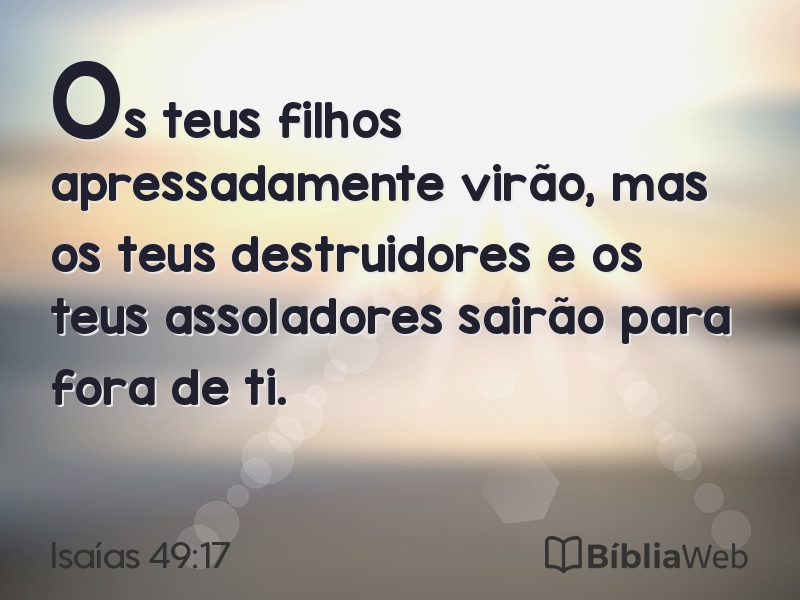 Isaías 49:17 em imagem para compartilhar