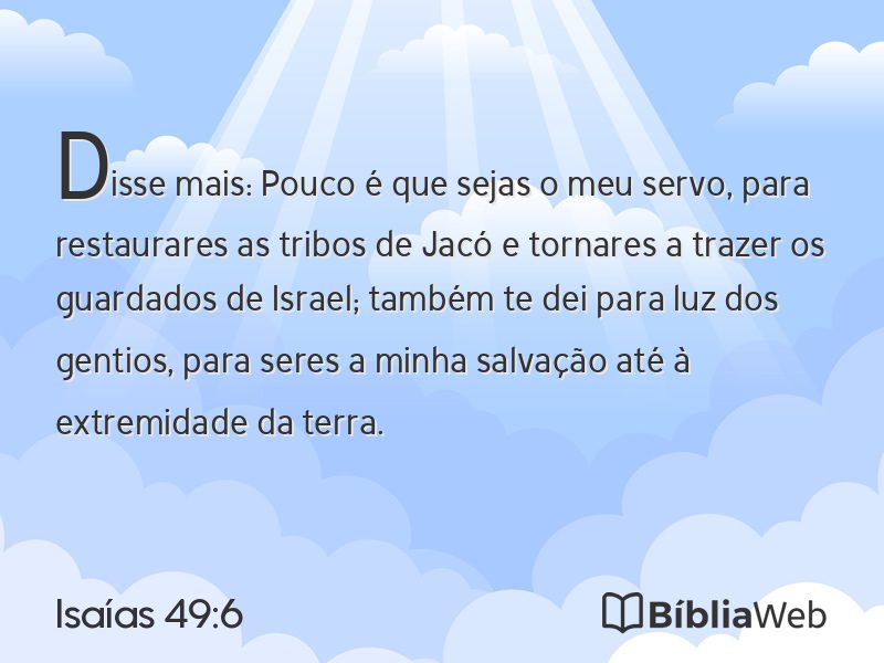 Isaías 49:6 em imagem para compartilhar