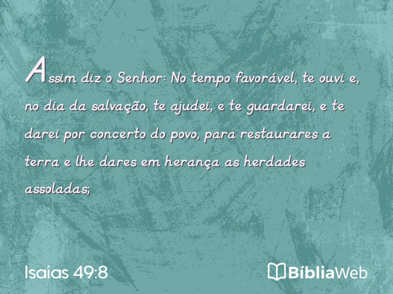 Isaías 49:8 em imagem para compartilhar