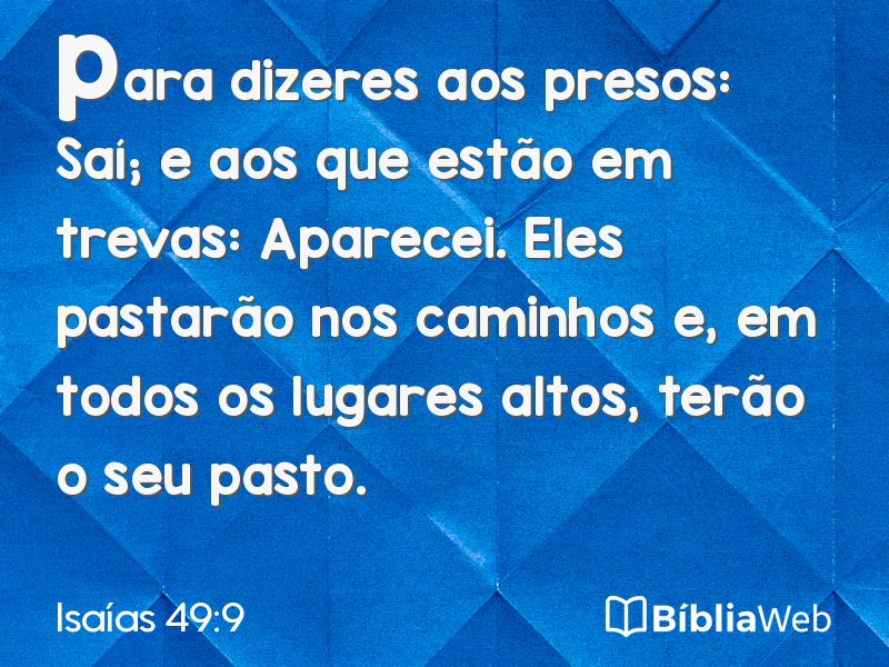 Isaías 49:9 em imagem para compartilhar