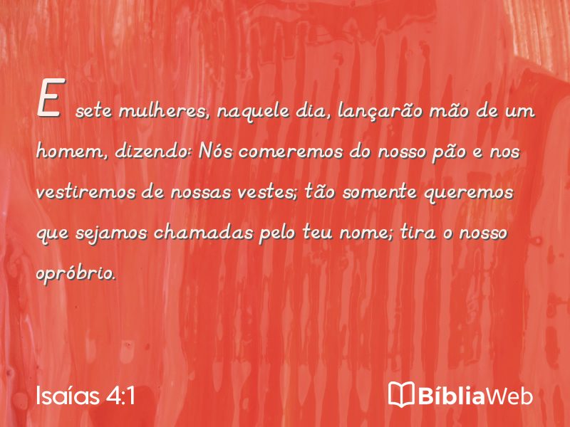 Isaías 4:1 em imagem para compartilhar