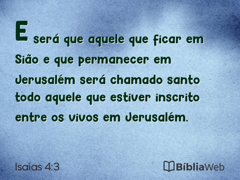 Isaías 4:3 em imagem para compartilhar