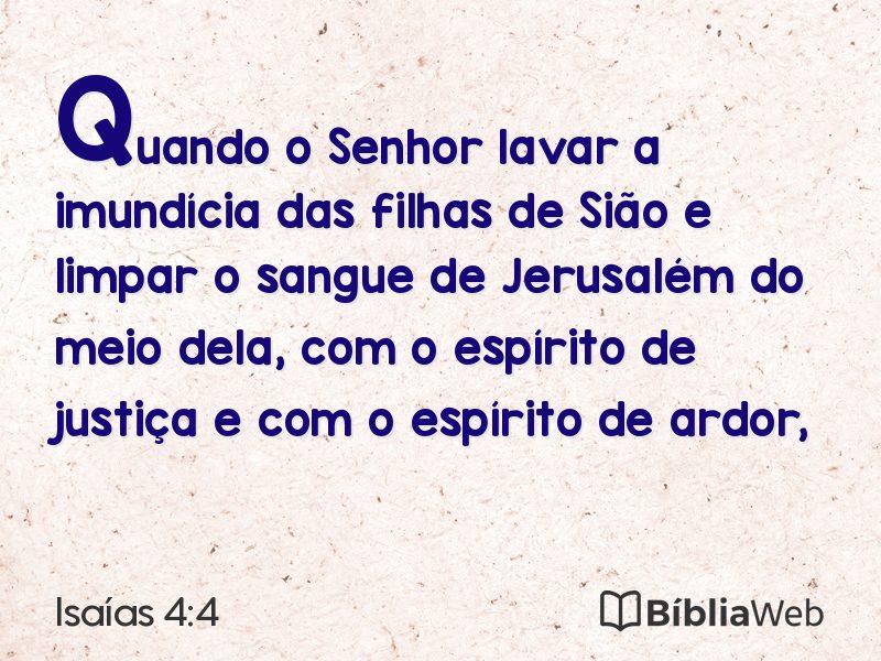 Isaías 4:4 em imagem para compartilhar