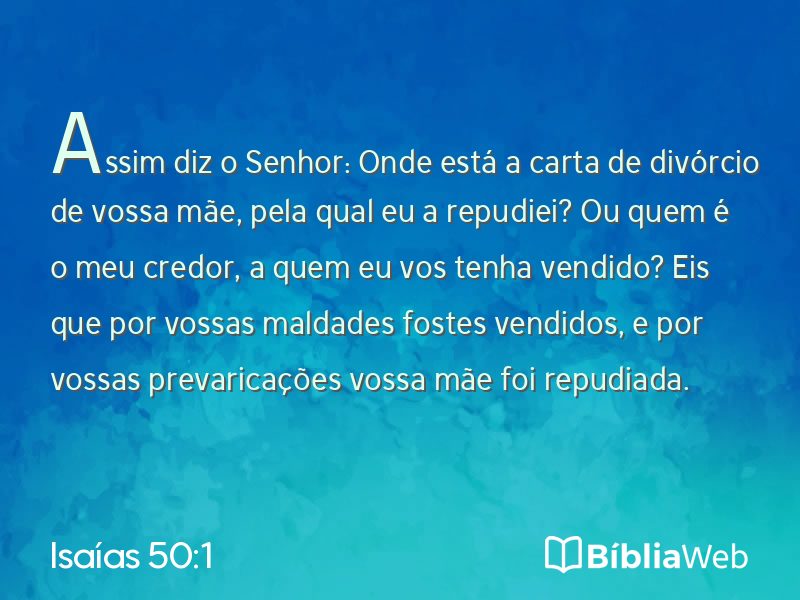 Isaías 50:1 em imagem para compartilhar
