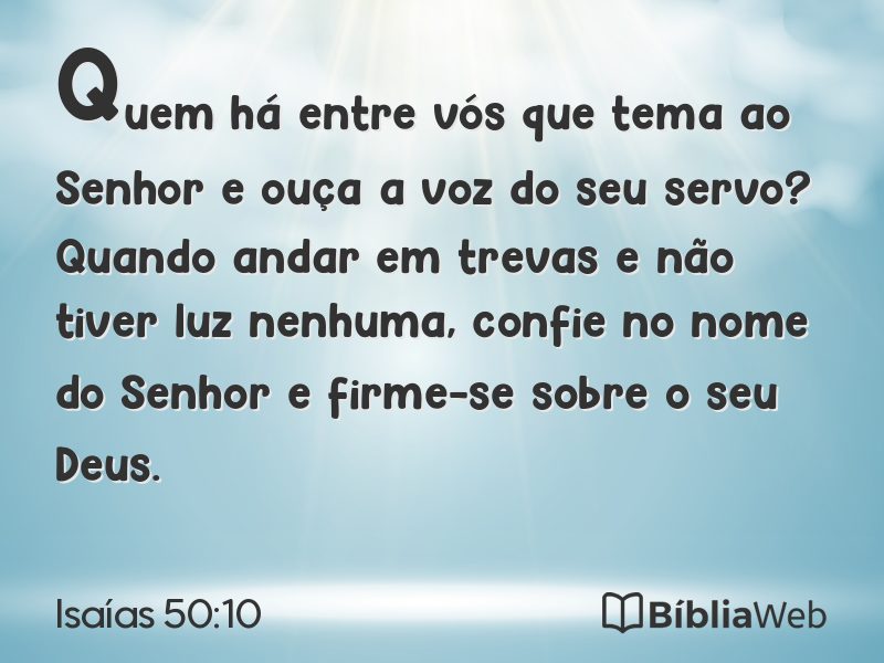 Isaías 50:10 em imagem para compartilhar