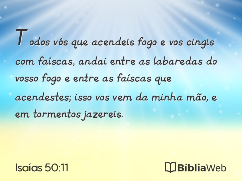 Isaías 50:11 em imagem para compartilhar