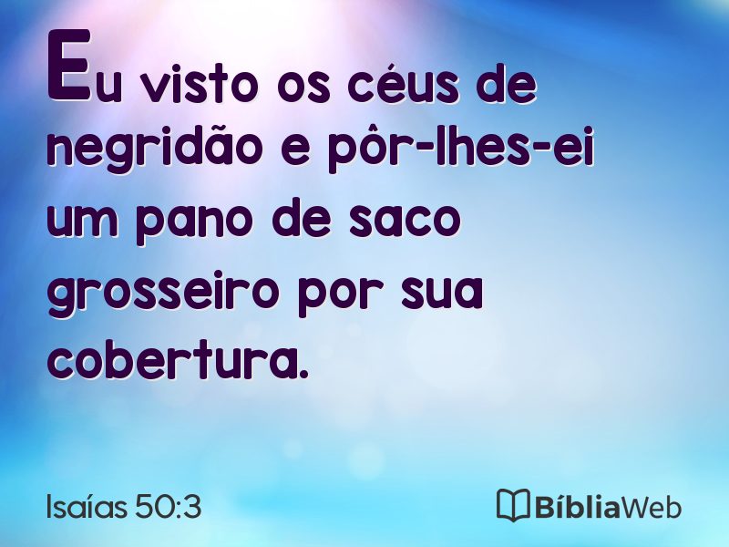 Isaías 50:3 em imagem para compartilhar