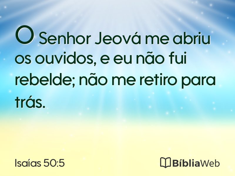 Isaías 50:5 em imagem para compartilhar