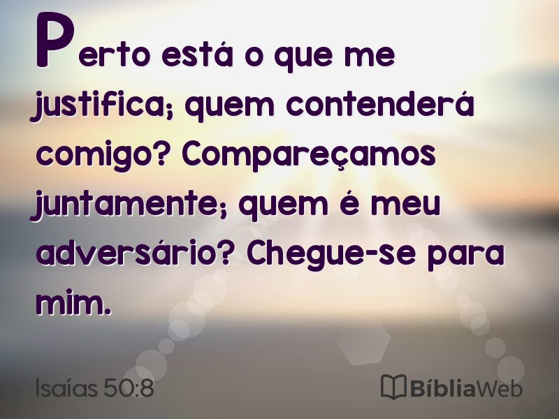 Isaías 50:8 em imagem para compartilhar