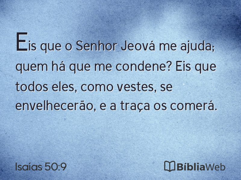 Isaías 50:9 em imagem para compartilhar