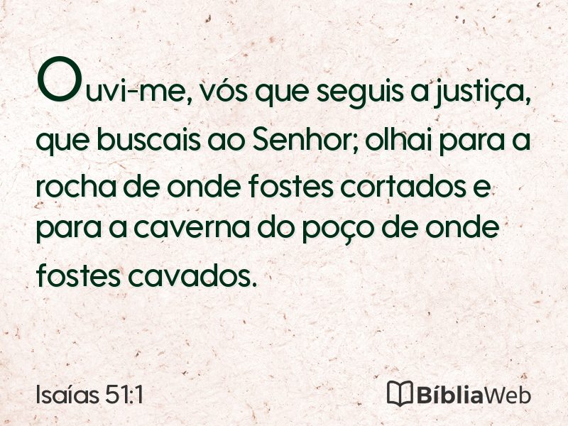 Isaías 51:1 em imagem para compartilhar