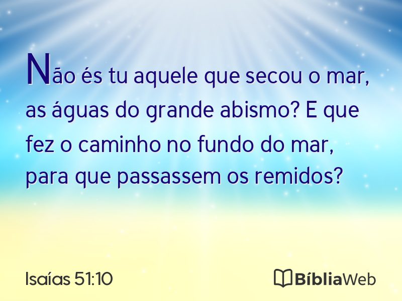 Isaías 51:10 em imagem para compartilhar