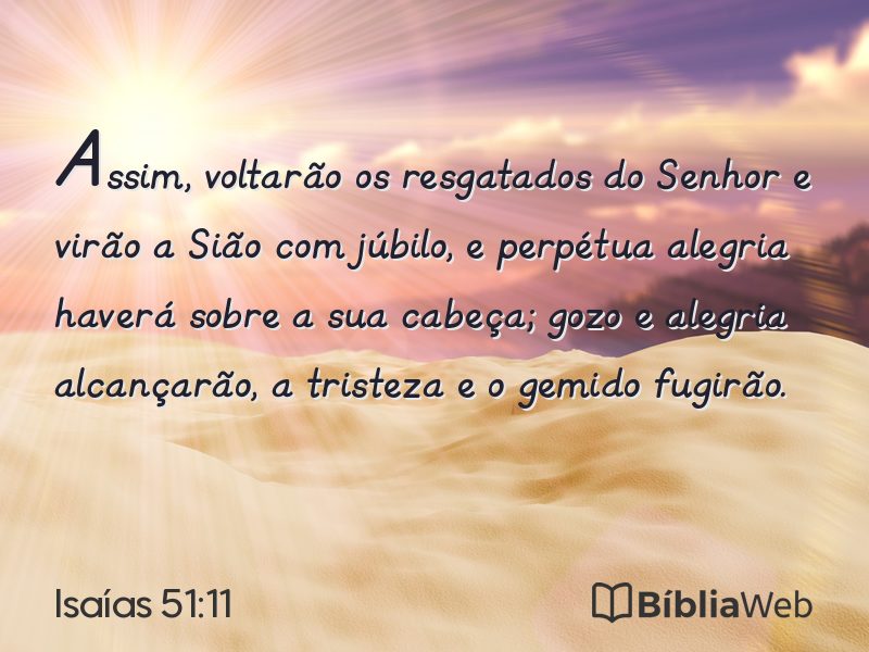 Isaías 51:11 em imagem para compartilhar