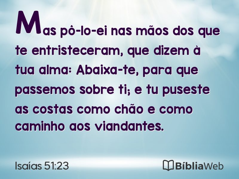 Isaías 51:23 em imagem para compartilhar