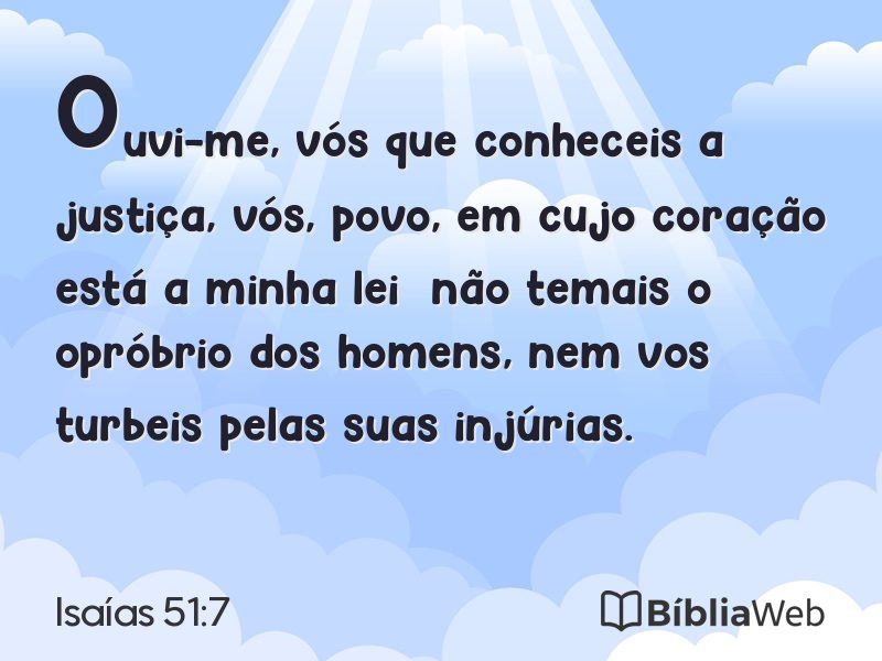 Isaías 51:7 em imagem para compartilhar