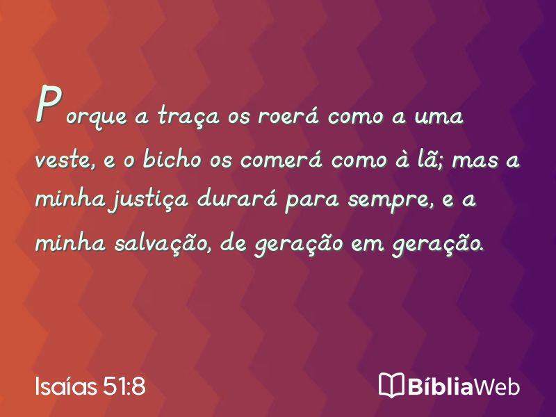 Isaías 51:8 em imagem para compartilhar