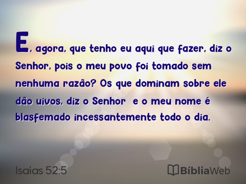 Isaías 52:5 em imagem para compartilhar