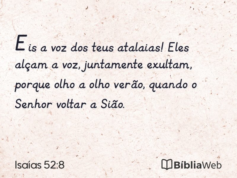 Isaías 52:8 em imagem para compartilhar