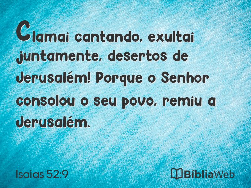 Isaías 52:9 em imagem para compartilhar