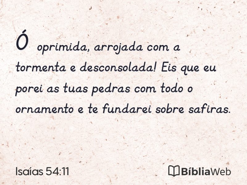 Isaías 54:11 em imagem para compartilhar