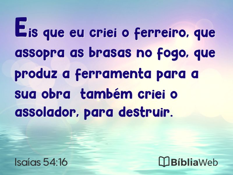 Isaías 54:16 em imagem para compartilhar
