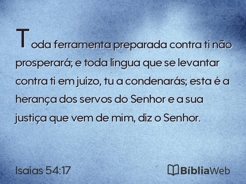 Isaías 54:17 em imagem para compartilhar