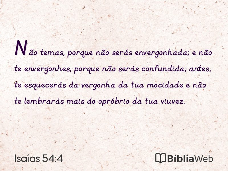 Isaías 54:4 em imagem para compartilhar